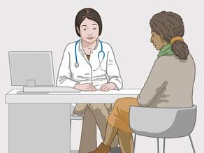 Grua duke folur me një mjek