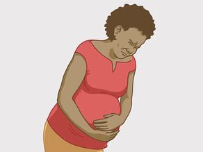 Symptom på spontanabort: kramper eller smerter i magen.