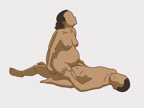 Exemple de rapport sexuel pendant la grossesse 1 : la femme est assise au-dessus de l’homme.