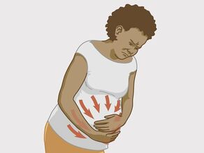 Woman having contractions